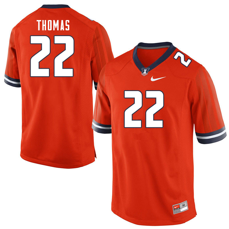 Men #22 Dylan Thomas Illinois Fighting Illini College Football Jerseys Sale-Orange